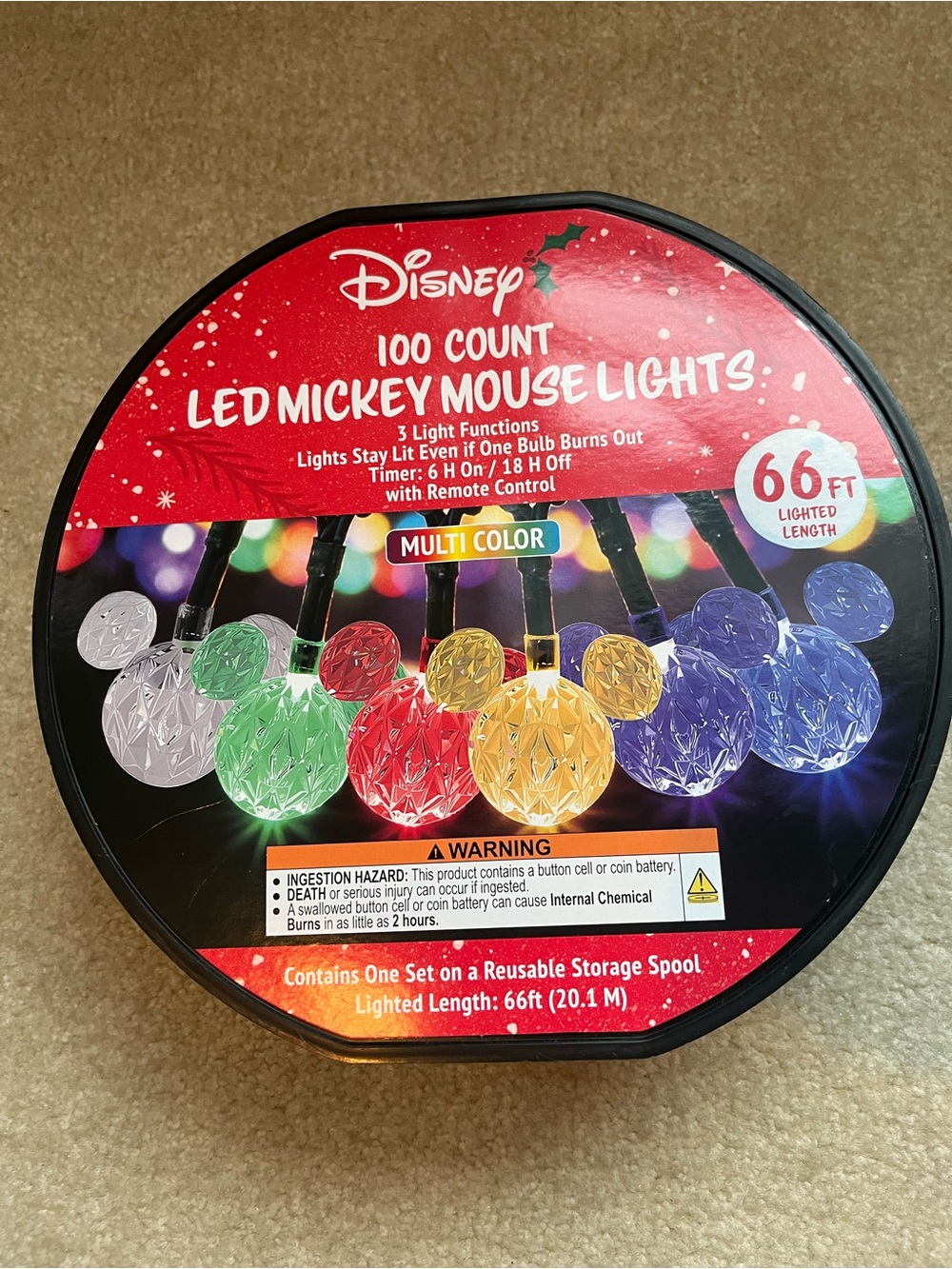 NWT Viral Mickey Mouse Sam's Club
Multi-Color 100 lights on 66ft of wireLights